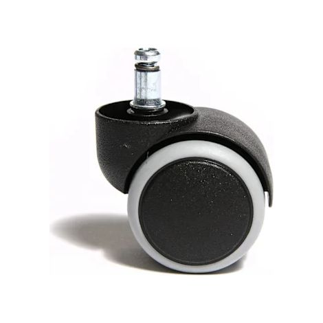 5er-Pack Hartbodenrollen für Bürostühle, Set mit 5 Rollen für Schreibtischstühle, schwarz, Bolzengröße 10 mm, Durchmesser 50 mm (1/4)