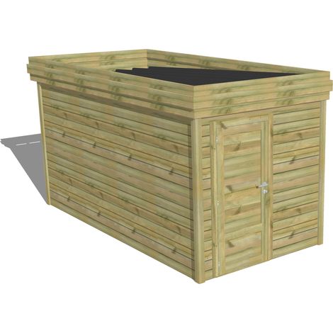 ABRI DE JARDIN bois Pin autoclave 27mm - 2,14x4,34m / 9,3m2 - Bac acier - Abri Français (1/5)