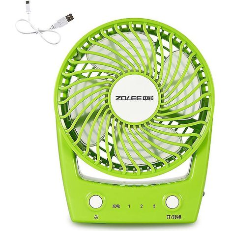 Petit ventilateur de bureau pour table de travail, 3 vitesses, fonctionnement silencieux, alimentation par câble USB (1/4)