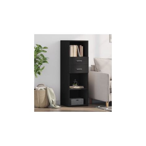 Buffet haut noir 40x42,5x124 bois d'ingénierie (1/5)
