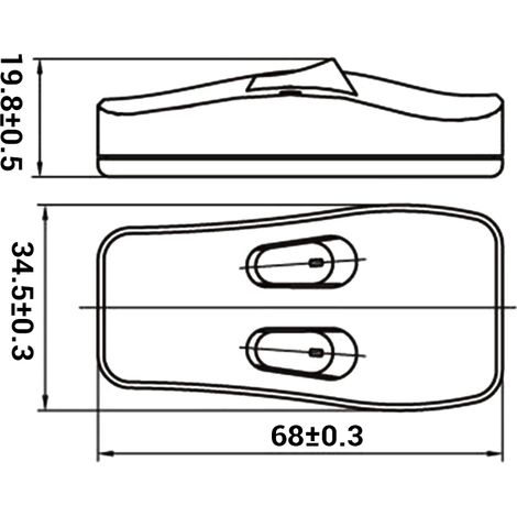 Ortviai Interrupteur double commande pour lampe de sol ou de table, modèle 328, bouton poussoir noir (1/4)