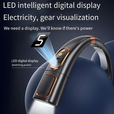Ventilador de Cuello Sin Aspas, 4000mAh, 5 Velocidades, Pantalla LED, Silencioso 20dB, USB-C – Ideal para Oficina y Exteriores (1/4)