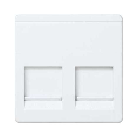 Placa 2 conectores RJ45 AMP con guardapolvo Simon 27 Play  Blanco (1/3)