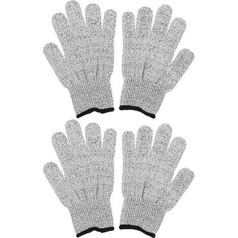 2 pares de mangas protectoras resistentes a los cortes，Nivel HPPE para hombre，construcción y manipulación (Longitud: 24,5 cm) (1/2)