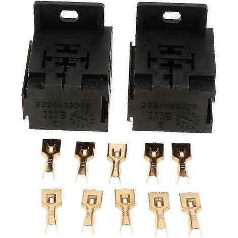 2 supports de base pour relais et supports de montage + 10 borniers - compatibles avec les relais à 5 broches (1/5)