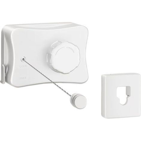 Corde à linge rétractable, étendoir mural d'intérieur pour vêtements secs et mouillés sur des cordes à linge d'extérieur robustes de 5 m (blanc) (1/5)