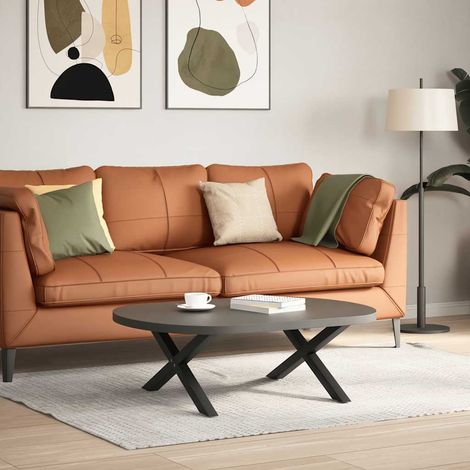 Maison Exclusive - Couchtischbeine X-Form 2 Stk. Schwarz 70x(30-3