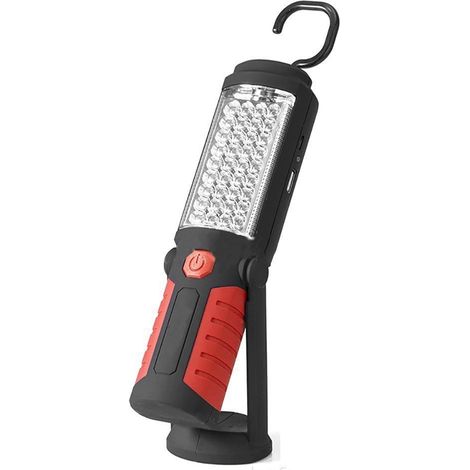 Leistungsstarke, tragbare und wiederaufladbare Taschenlampe mit 36+5 LEDs (3000 Lumen), verstellbarer Halterung, Haken und Magnetfuß.