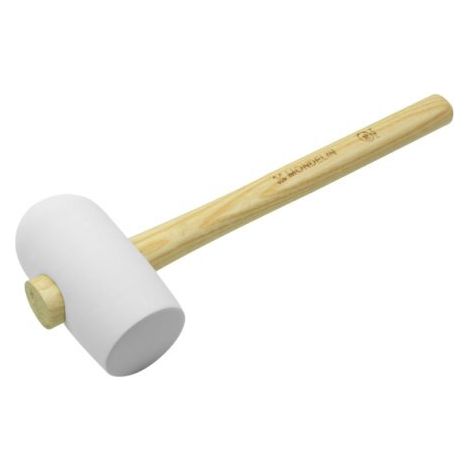 Maillet de Carreleur Blanc (33cm) - Tête en caoutchouc - Manche en chêne certifié PEFC - Mondelin