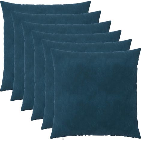 vidaXL Cushion Cover 6 pcs HEERLEN Blue 60 x 60 cm Velvet (1/5)