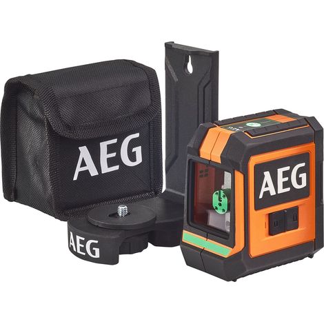 Niveau laser croix, portée 20 m, laser vert, 2 lignes, avec 1 adaptateur, 2 piles AA, 1 pochette de rangement, bande velcro, en carton - CLG220-B (1/5)