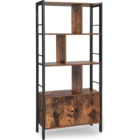 Librería para el salón con armario de madera, grande, estilo loft industrial. (1/5)