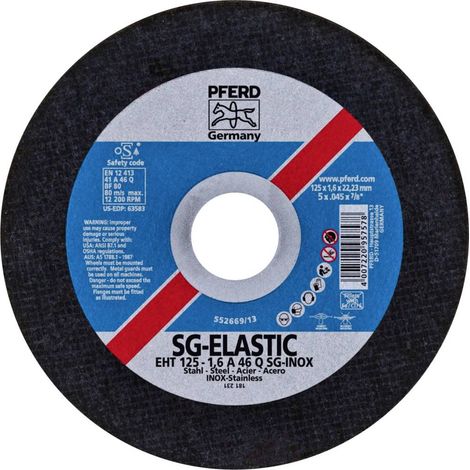 Disques à tronçonner EHT 125-1,6 SG classic steelox - PFERD - 61341120 (1/2)
