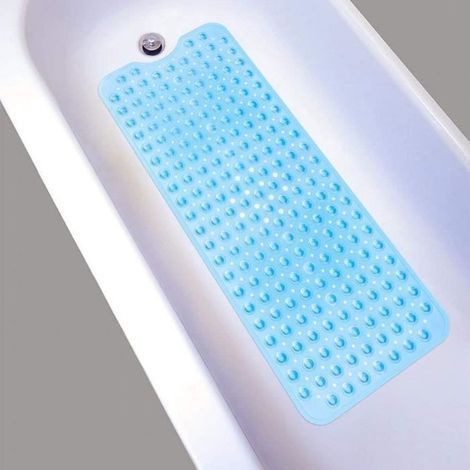 Nifogo Anti-Rutsch-Badematte, extra lange rutschfeste Badematte, Apis Anti-Rutsch-Badematte, 100 x 40 cm (Blau) (1/4)