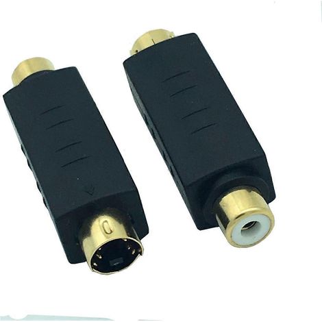 Adaptateur convertisseur de prise vidéo composite S-terminal mâle vers RCA femelle, connecteur d'extension mini DIN 4 broches (1/5)