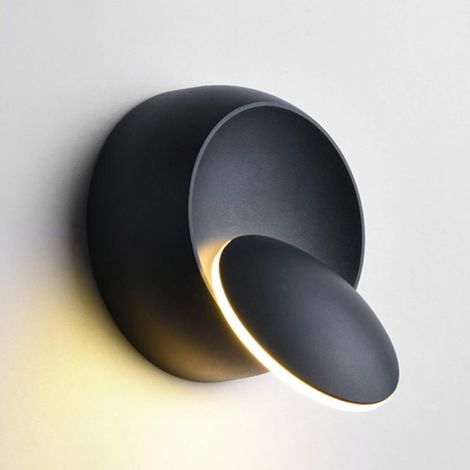 CCYKXA Indoor Wall Lights Warm White LED Wall Lamp 5W Modern Creative 2 in 1 Warm White Iron Wall Sconce LED Lamp (Black) (1/4)