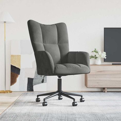 vidaXL Sedia Relax Grigio Scuro in Velluto