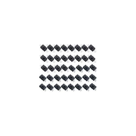 Lot de 40 Interrupteur à Bouton Poussoir Autobloquant, KAN-28 Mini Interrupteur Lampe de Poche (20 Pièces Broche Plate avec Trou + 20 Pièces Broche Pliée avec Trou) (1/5)