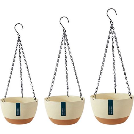 Jardinière suspendue à double chaîne pour la maison, le balcon et l'intérieur, avec bassin à absorption d'eau automatique (1/5)