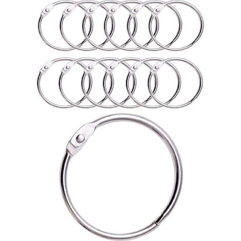 12 Anneaux de Rideaux Douche avec Crochet en Métal – Anneau Circulaire ouvrable de 50 mm pour Rideaux, Salle de Bain, Maison, Classeurs – Couleur Métallique (1/4)