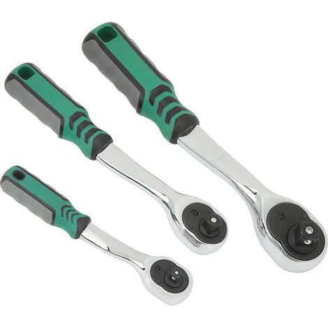 La clé à cliquet à manivelle de 72 dents est disponible en petites, moyennes et grandes tailles de 1/2, 3/8 et 1/4 pouces respectivement. (1/5)