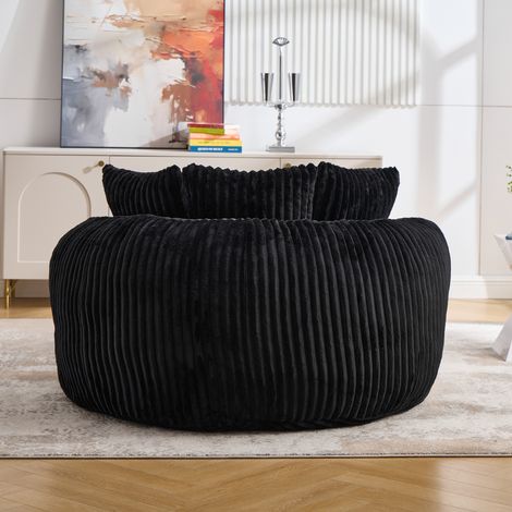 Asiento grande y redondo para tumbonas de descanso, banco de lectura de interior, sofá cama sin patas con reposapiés, gran formato, tejido suave y respaldo de tela acordonada, adecuado para salas de e (1/5)