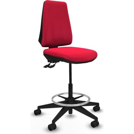 Taburete Elche AS bali rojo base piramidal ruedas 65mm nailon