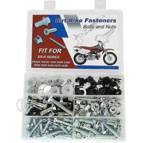 For Honda Xr50r Xr70r Xr80 Xr100r Xr200r Xr230r Xr250r Xr400r Xr600r Xr650r Xr400m Dirt Bike Complete Plastics Body Bolt Kit( 220 PCS) (1/5)