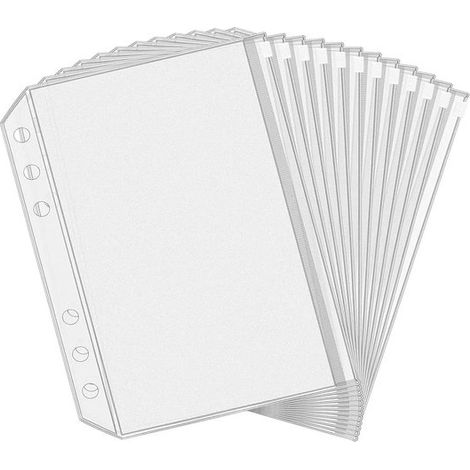 Set de 12 classeurs A6 transparents – 6 anneaux – Budget planner – Recharge – Organisation (1/5)