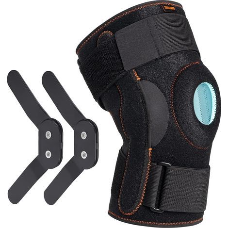 Adjustable folding knee brace with open patella, parallel straps and double-sided stabilizers, compression, M. (1/4)