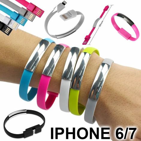 Trade Shop - Pulsera De Carga Cable De Datos Iphone 6 6 Plus Ipad 4 Iphone 5 Ip 7 Sincronización - (1/5)