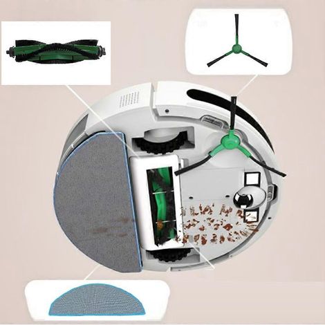 14 piezas para iRobot Roomba Combo Essential / Vac Essential Y0112 Accesorios para aspiradora Cepillo lateral principal Filtro HEPA Mopa()