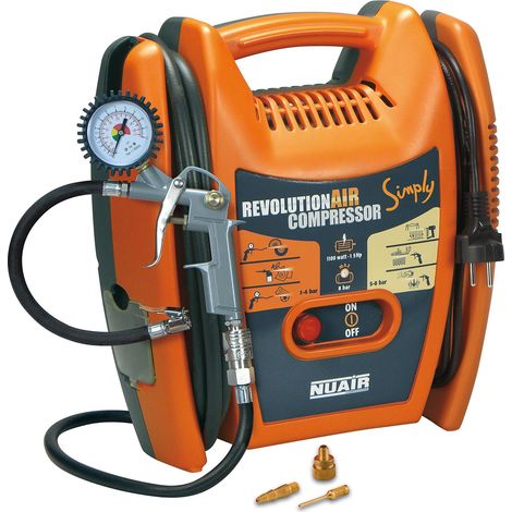 Compressore NU-AIR Simply da 1,5 HP/8 BAR/senza olio OL195 (1/2)