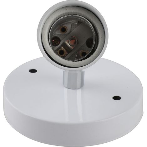 Douille E27 Vintage Moderne Simple pour Plafonnier et Applique Murale Orientable 180° Blanc (1/5)