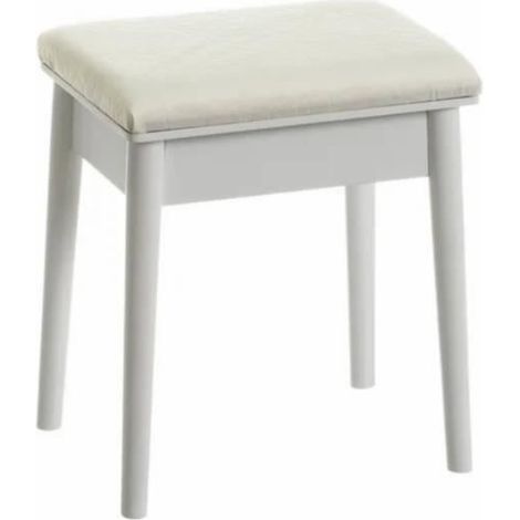 Banquette tabouret bas coloris blanc - Longueur 38 x Profondeur 28,50 x Hauteur 45 cm (1/3)