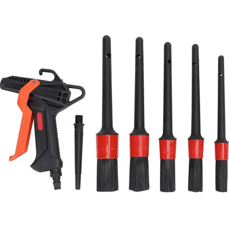 Souffleur de poussière haute pression avec 5 brosses, 80 à 160 psi, utilisation longue durée, poignée confortable pour l'intérieur de la voiture (1/5)