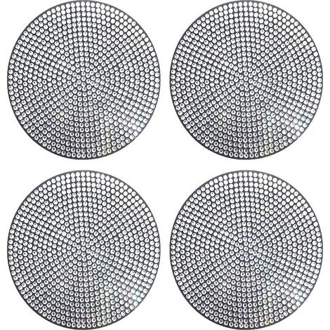 4pcs Dcoration Voiture(argent), Porte Gobelet Voiture, Dessous De Verre Avec Strass, Accessoire Voiture Intrieur Dcorationsous Verre De Voiture (1/5)