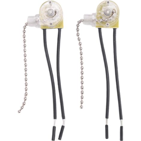 Interrupteur de lumière de ventilateur de plafond ZE-109 Interrupteur de lumière à deux fils avec câbles de traction pour lampes de ventilateur de plafond 2 pièces Argenté (1/5)