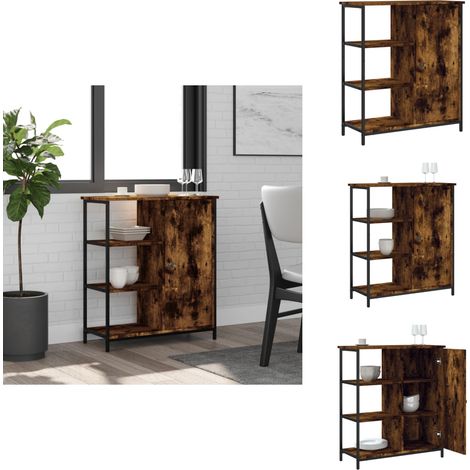 Buffet chêne fumé 70x30x80 cm bois d'ingénierie - Buffet - Meuble De Rangement - Commode - Mobilier - Décoration Intérieure (1/5)