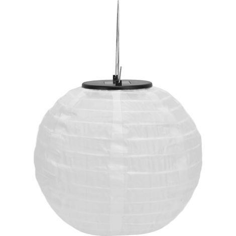 Lanterne solaire LED étanche, lanterne chinoise en tissu, blanche, idéale pour les mariages, les fêtes, la décoration de la maison et du jardin. (1/5)