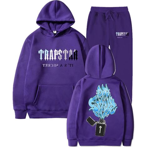 Trapstar Anzug Herren 2-teiliger Jogginganzug Herbst leichter Trainingsanzug Sportanzug Tracksuit Unisex Set mit Kapuzenpullover und Hose Sportswear (1/2)