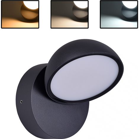APPLIQUE LED DA ESTERNO 12W CON CCT SWITCH - ILLUMINAZIONE REGOLABILE A 3 TEMPERATURE DI COLORE IP54 DESIGN MODERNO IN ALLUMINIO (1/5)
