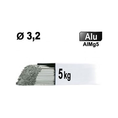 Baguette d'apport TIG en aluminium AG5 (Er5356) 3,2 mm - Étui de 5 kg - Spécialiste Selectarc