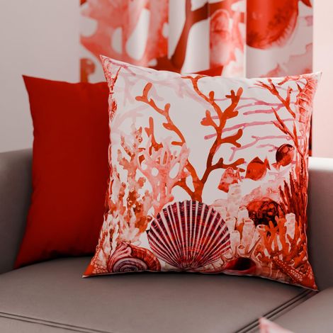 Lot de 2 Taies d'Oreillers 30x30 cm 100% Microfibre Hypoallergénique, Housse Oreiller Rectangulaire Corail Rouge, Paquet de 2 (1/3)