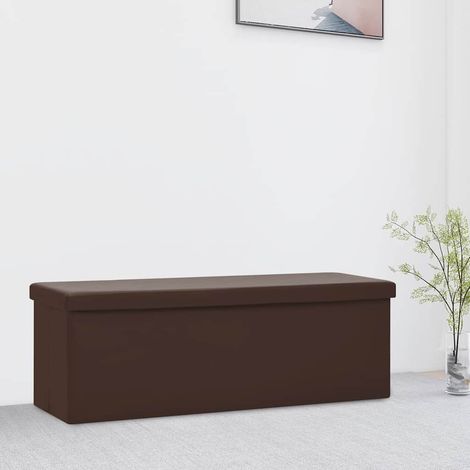 vidaXL Banc de rangement pliable Marron PVC (1/5)