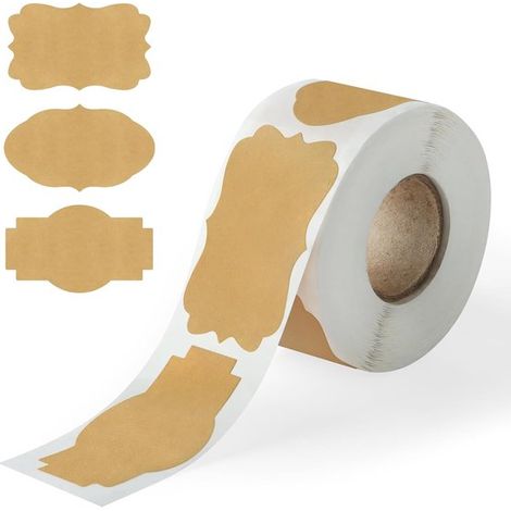 Étiquettes autocollantes - 250 feuilles - Étiquettes cadeaux - Étiquettes inscriptibles - Autocollants - 50 x 30 mm - Marron clair (1/5)