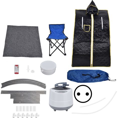 2.0L 1000W Sauna Portable 9 Vitesses Télécommande Durable Boîte Sauna Multifonction Minis EU Fiche AC 220‑240V (1/5)