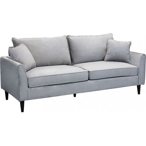 Divano 3 Posti Chandler 196x81x89 h cm in Velluto Tortora (1/5)