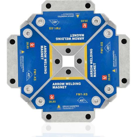 4 Stück Schweißmagnet mit 13 kg Haltekraft, magnetischer Positionierer, quadratischer Schweißwinkel 45°, 90°, 135°, quadratischer Schweißmagnet, Hilfs-Ortungswerkzeuge (1/5)