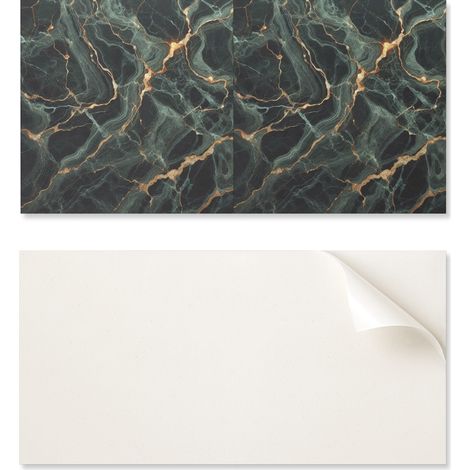 Panel de vinilo autoadhesivo con estampado de m谩rmol veteado de 100x50 cm